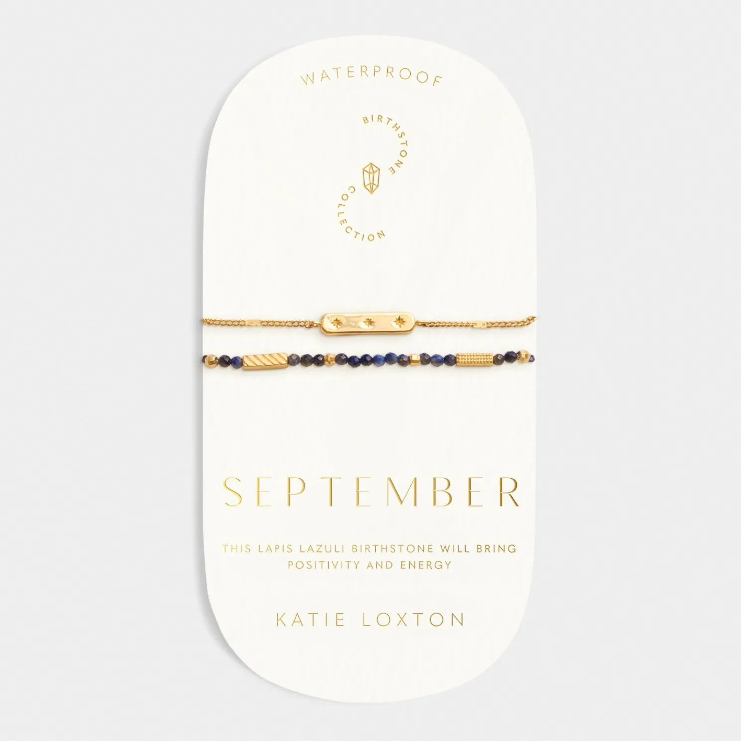 September' Waterproof Gold Birthstone Bracelet