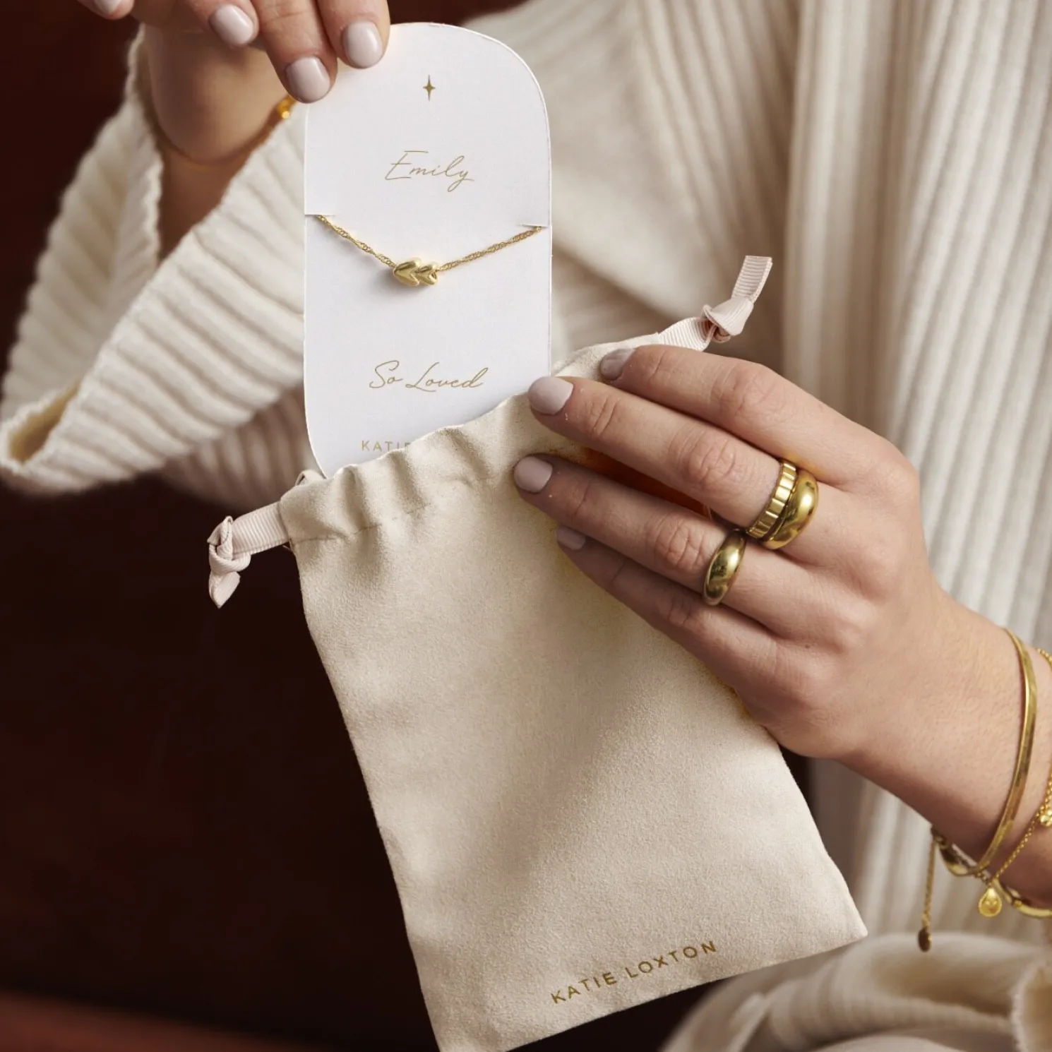 So Loved' Waterproof Gold Sentiment Bracelet