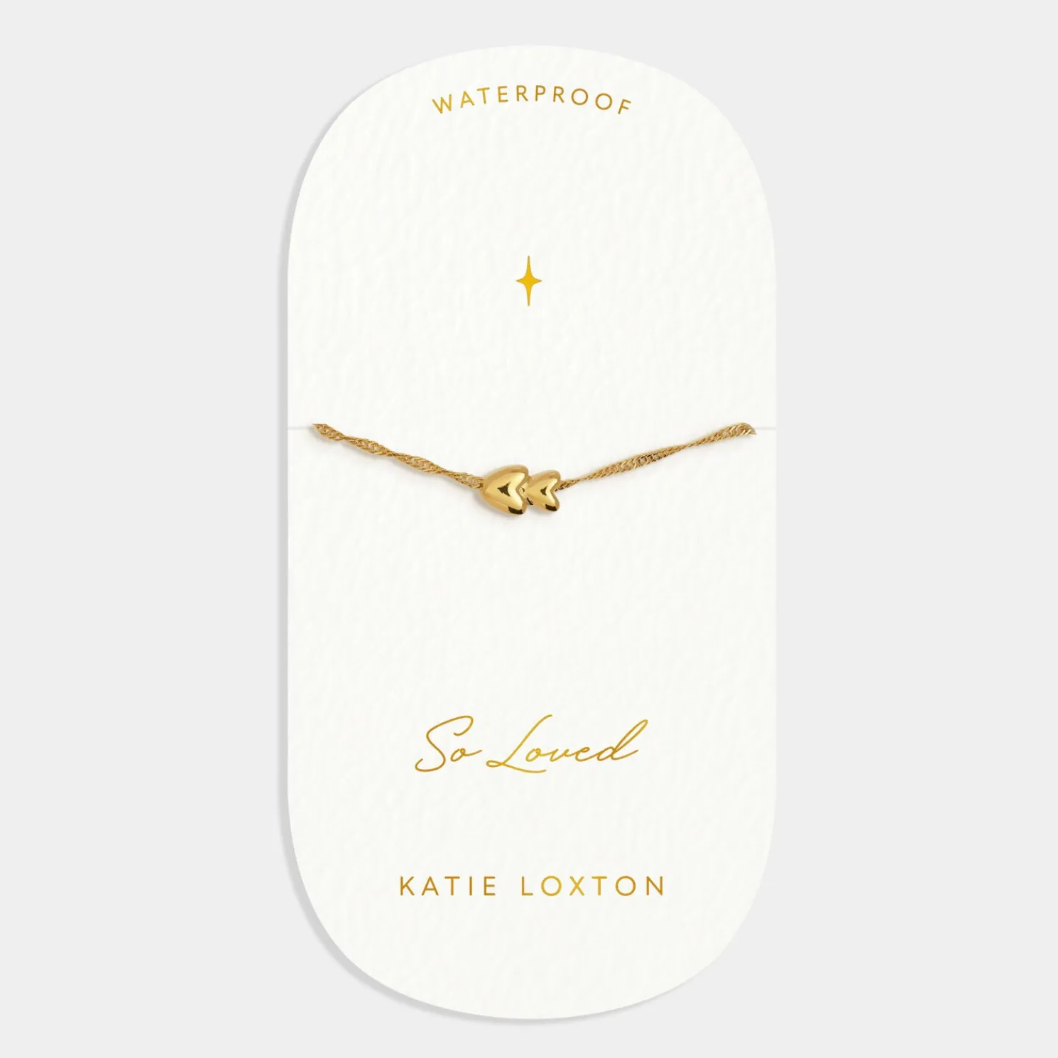 So Loved' Waterproof Gold Sentiment Bracelet