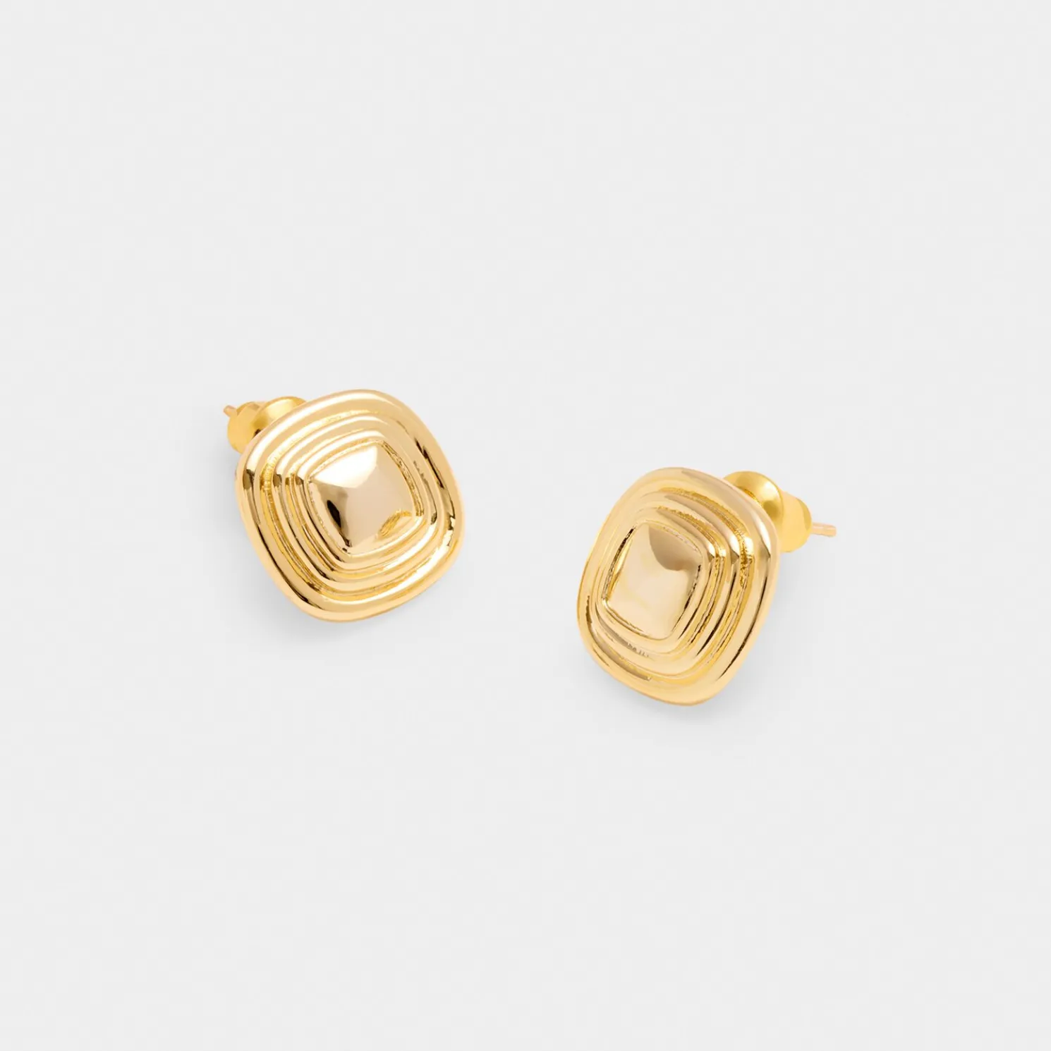 Sofia Waterproof Gold Button Stud Earrings