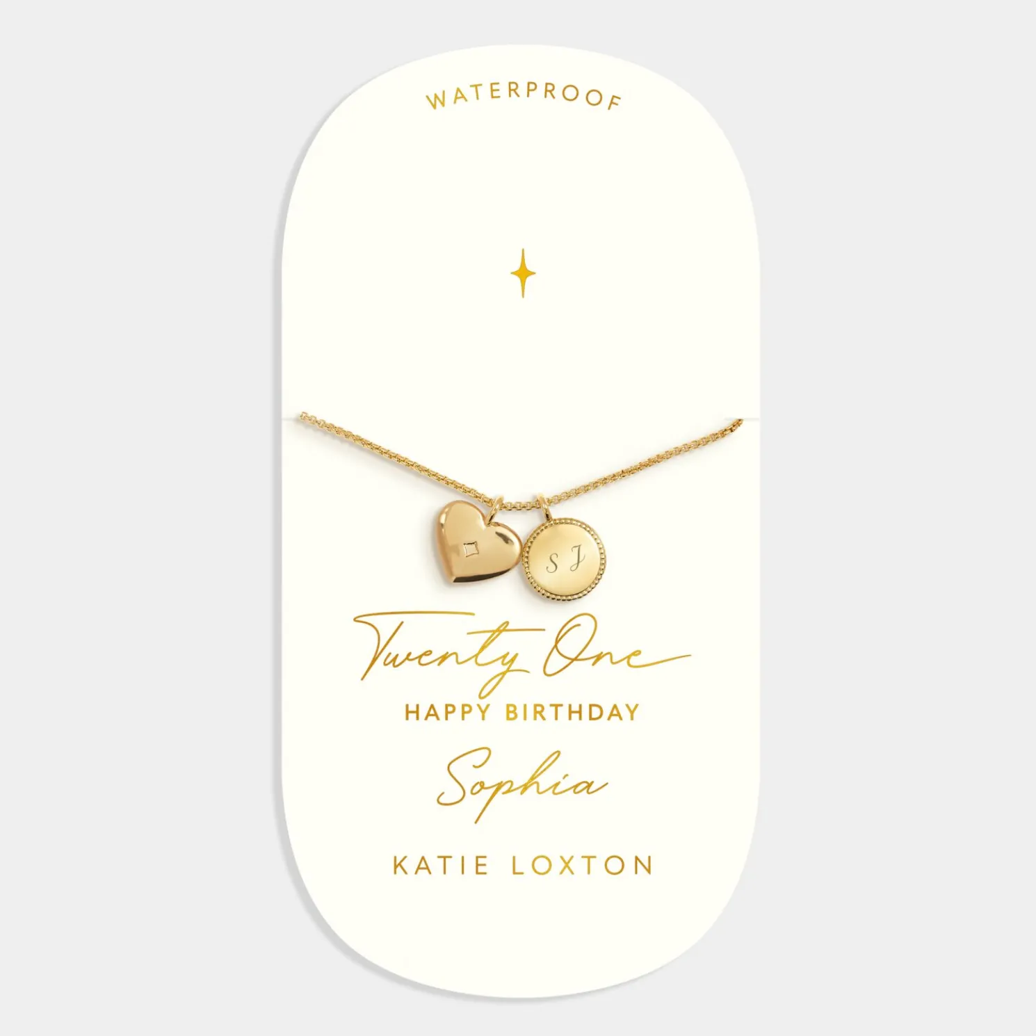 21st Birthday' Waterproof Gold Sentiment Bracelet