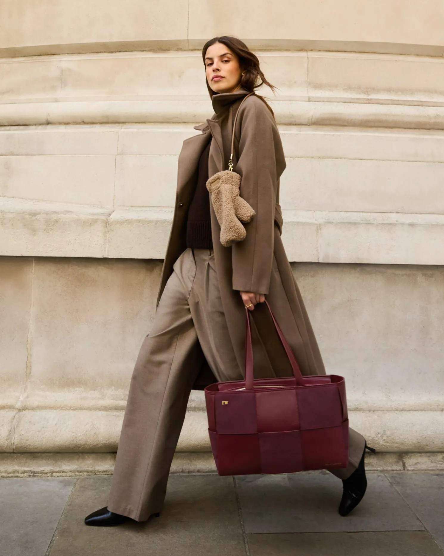 Taya Hand Woven Suedette Tote Bag