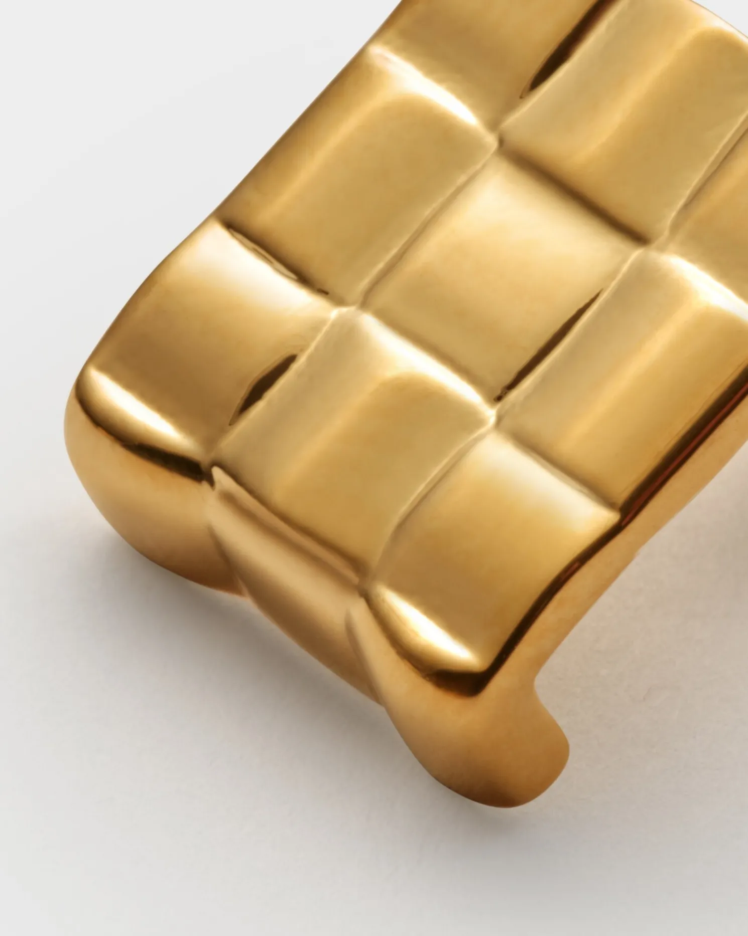 Taya Waterproof Gold Woven Oversized Stud Earrings