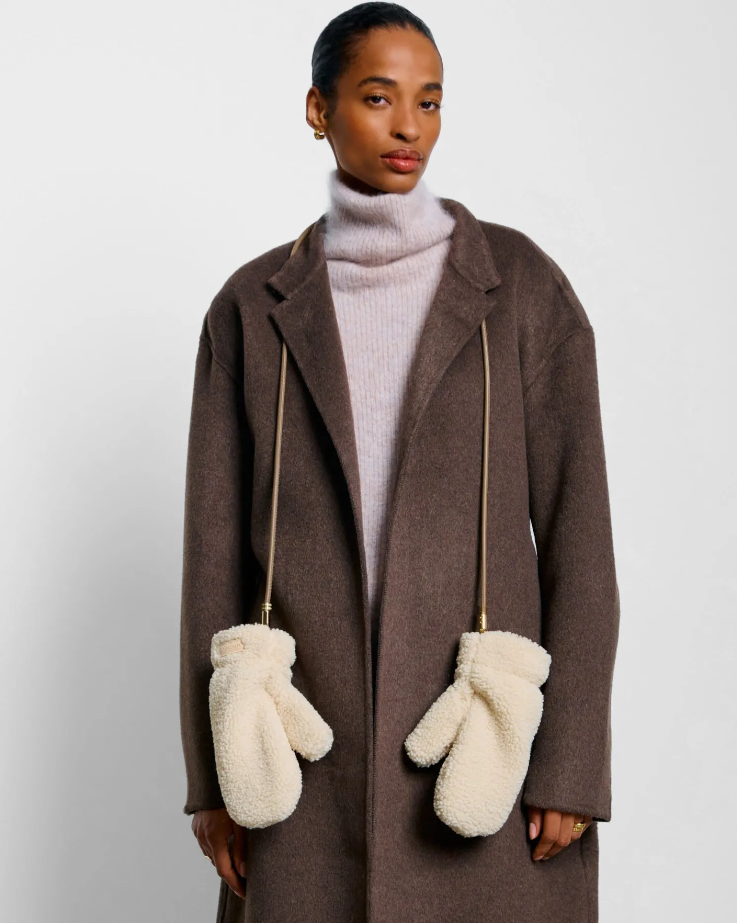Teddy Mittens with Cord