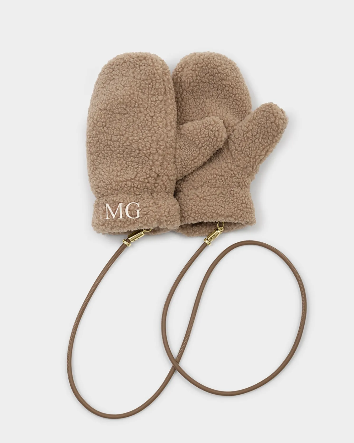 Teddy Mittens with Cord