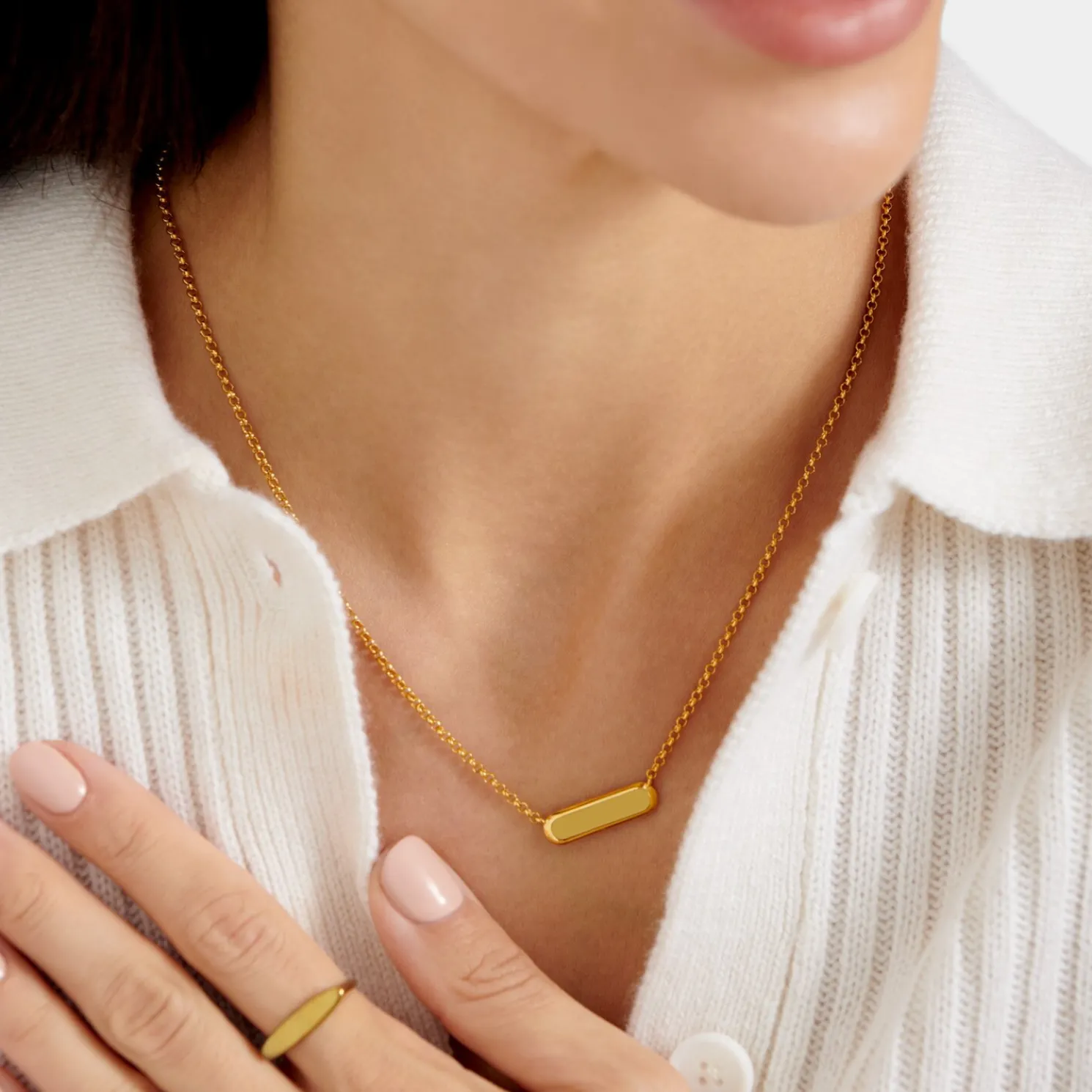 With Love' Waterproof Gold Signet Necklace