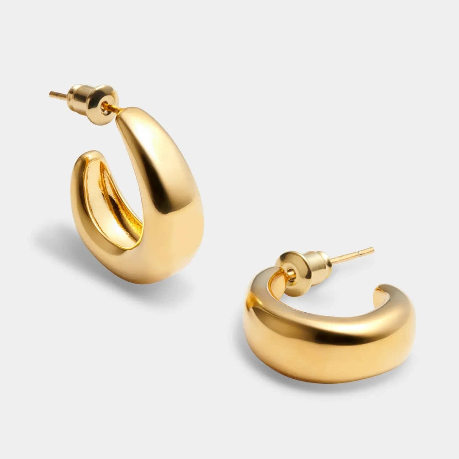 With Love' Waterproof Gold Dome Hoop Earrings