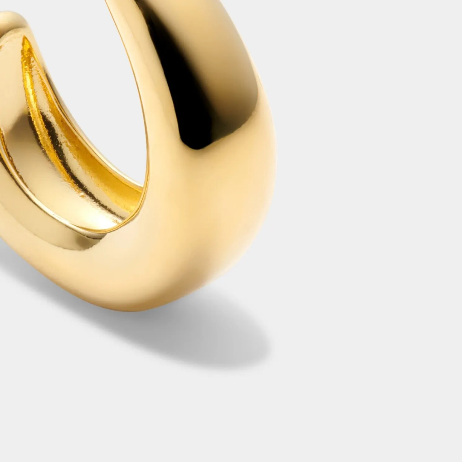 With Love' Waterproof Gold Dome Hoop Earrings