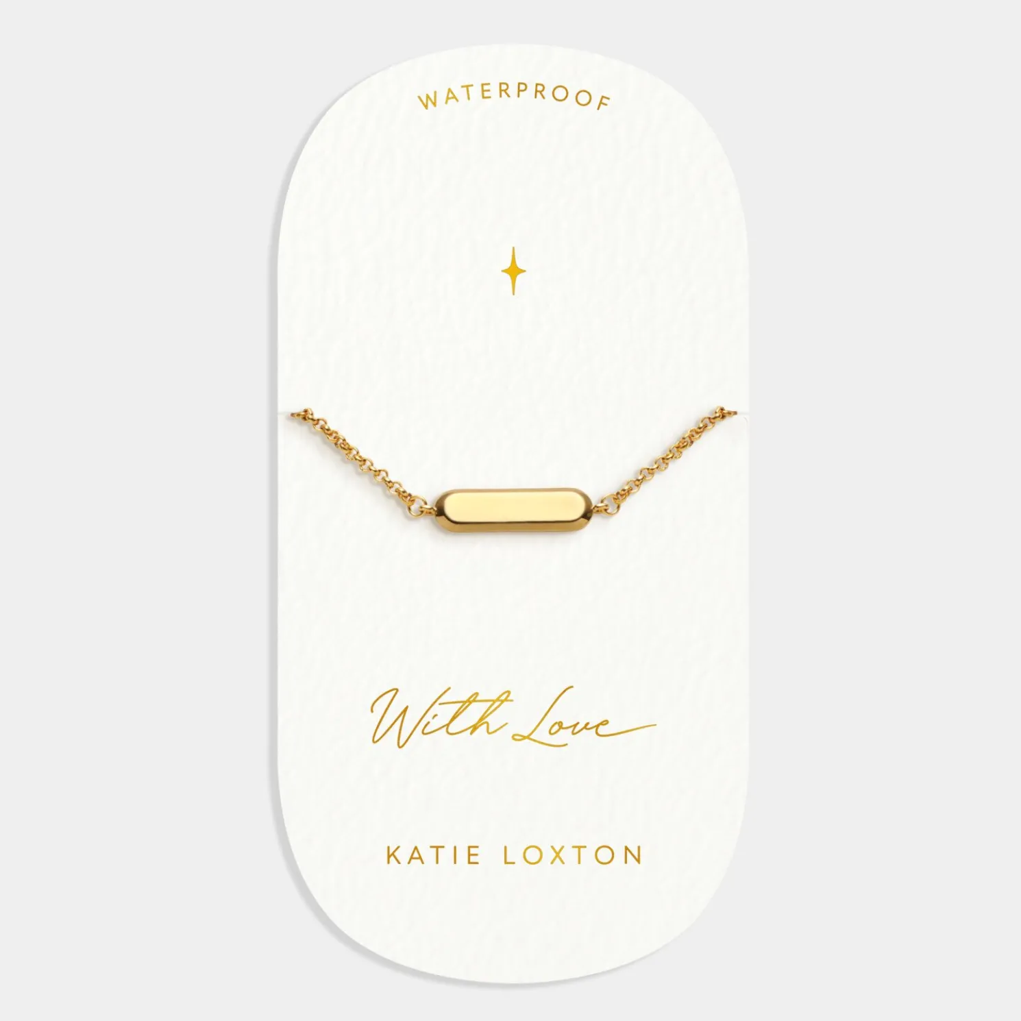 With Love' Waterproof Gold Signet Bracelet